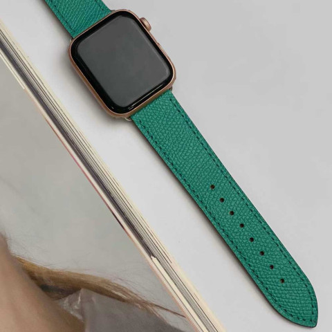 Кожаный ремешок Hermes New Leather на Apple Watch 38/40/41mm Green